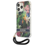 Guess GUHCP13XHFLSB iPhone 13 Pro Max 6.7" blå/blå hardcase Flower Strap