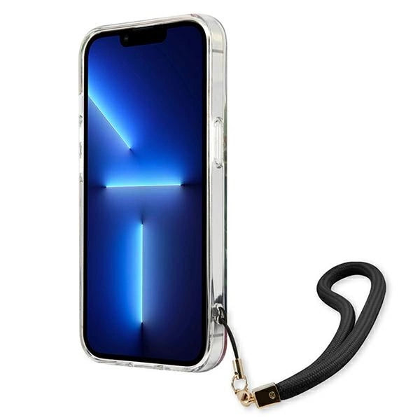 Guess GUHCP13XHFLSB iPhone 13 Pro Max 6.7" blå/blå hardcase Flower Strap