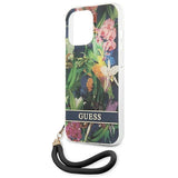 Guess GUHCP13XHFLSB iPhone 13 Pro Max 6.7" blå/blå hardcase Flower Strap