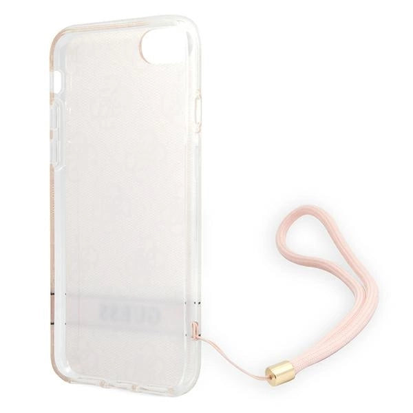 Guess GUOHCI8H4STP iPhone SE 2022 / SE 2020 / 7/ 8 pink/pink hardcase 4G Print Strap