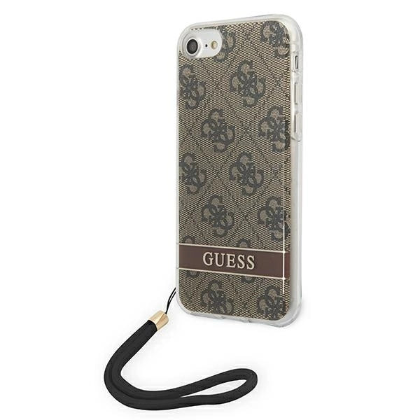 Guess GUOHCI8H4STW iPhone SE 2022 / SE 2020 / 7/ 8 brun/brun hardcase 4G Print Strap