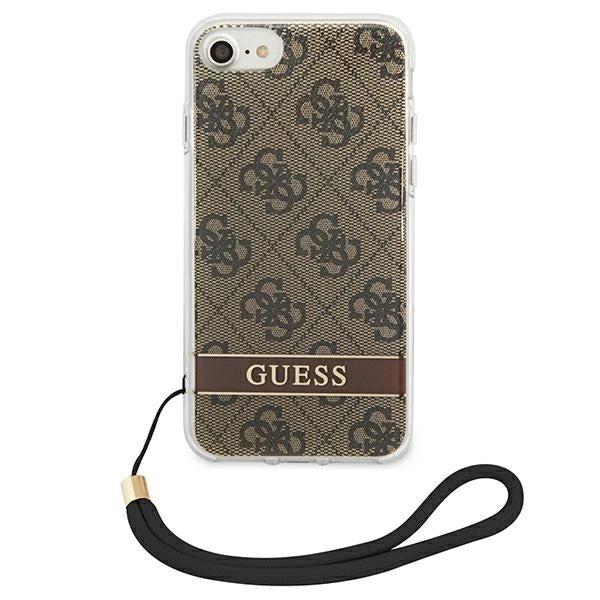 Guess GUOHCI8H4STW iPhone SE 2022 / SE 2020 / 7/ 8 brun/brun hardcase 4G Print Strap