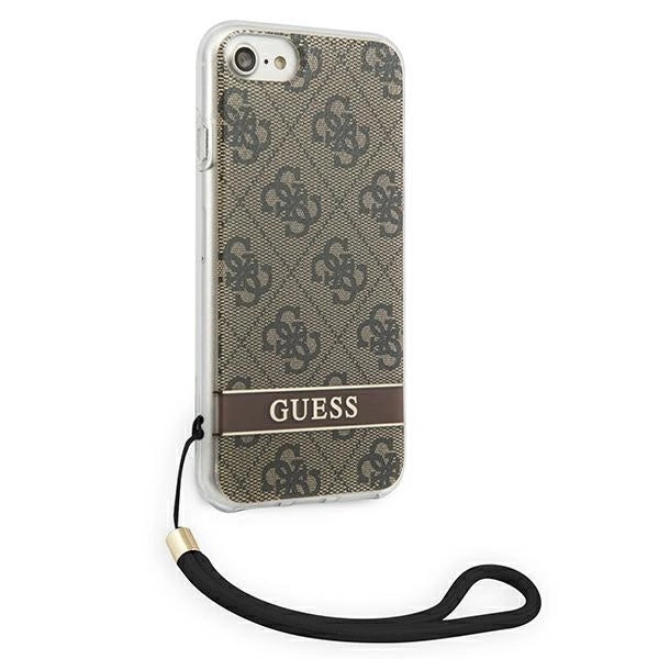 Guess GUOHCI8H4STW iPhone SE 2022 / SE 2020 / 7/ 8 brun/brun hardcase 4G Print Strap