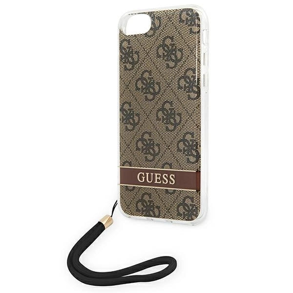Guess GUOHCI8H4STW iPhone SE 2022 / SE 2020 / 7/ 8 brun/brun hardcase 4G Print Strap