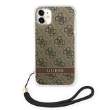 Guess GUOHCN61H4STW iPhone 11 brun/brun hardcase 4G Print Strap
