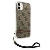Guess GUOHCN61H4STW iPhone 11 brun/brun hardcase 4G Print Strap