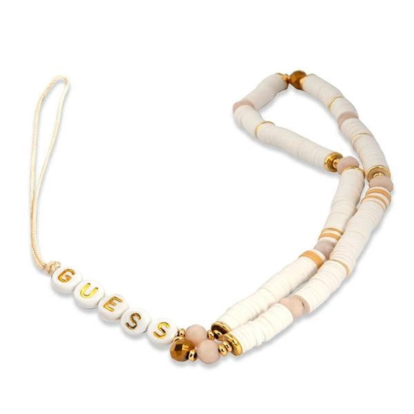 Guess pendant GUSTPEAW Telefonrem hvid/hvid Heishi perler