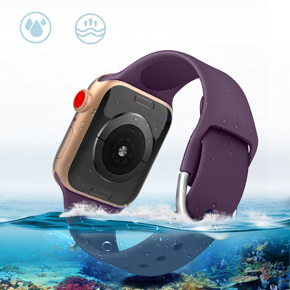 Silicone Strap APS til Apple Watch 38/40/41mm Strap Watchband - Rød