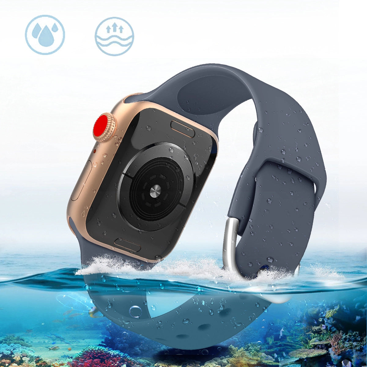 Silicone Strap APS til Apple Watch 38/40/41mm Strap Watchband - Rød