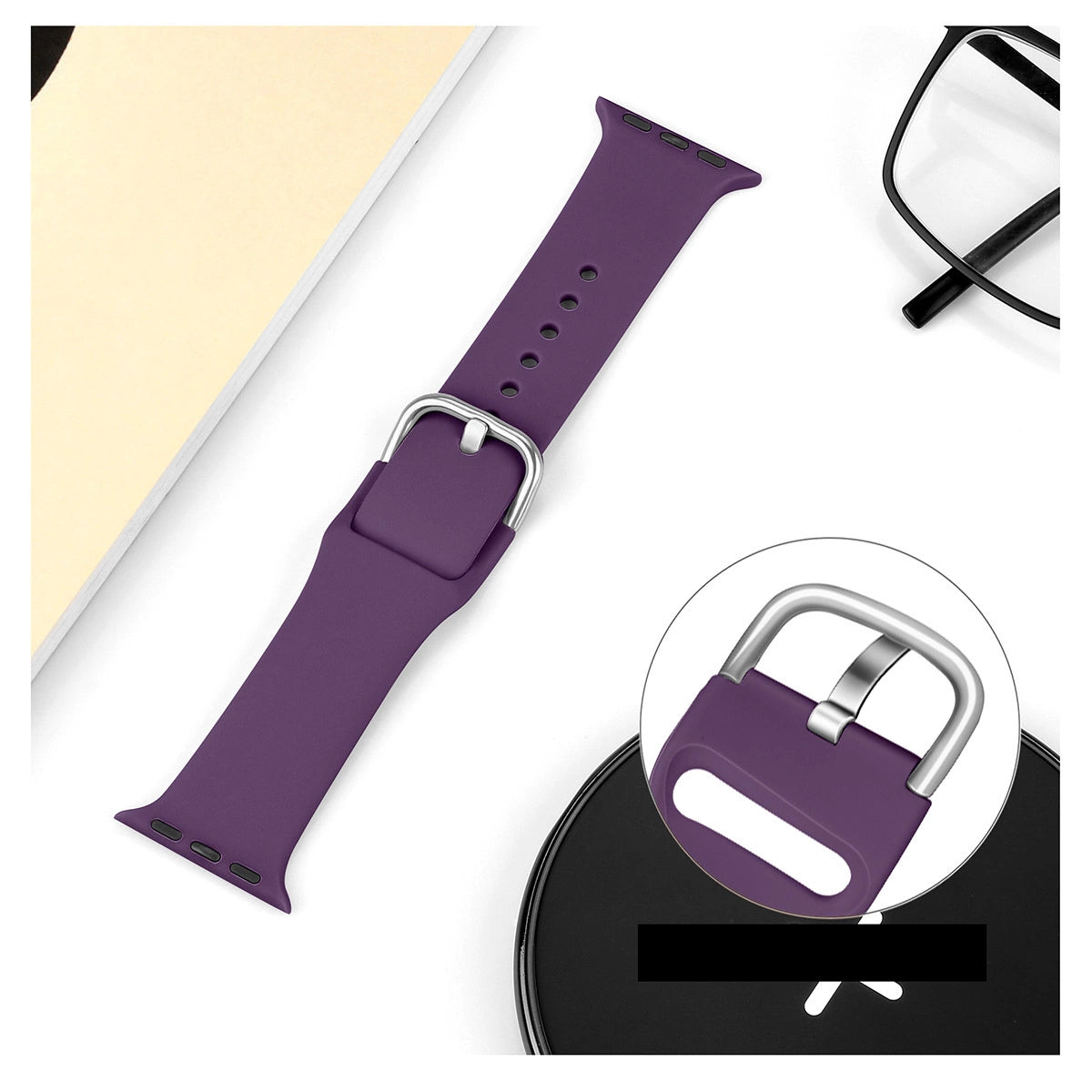 Silicone Strap APS til Apple Watch 42/44/45mm Strap Watchband - Rød