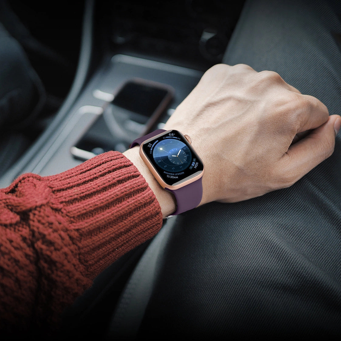 Silicone Strap APS til Apple Watch 42/44/45mm Strap Watchband - Rød
