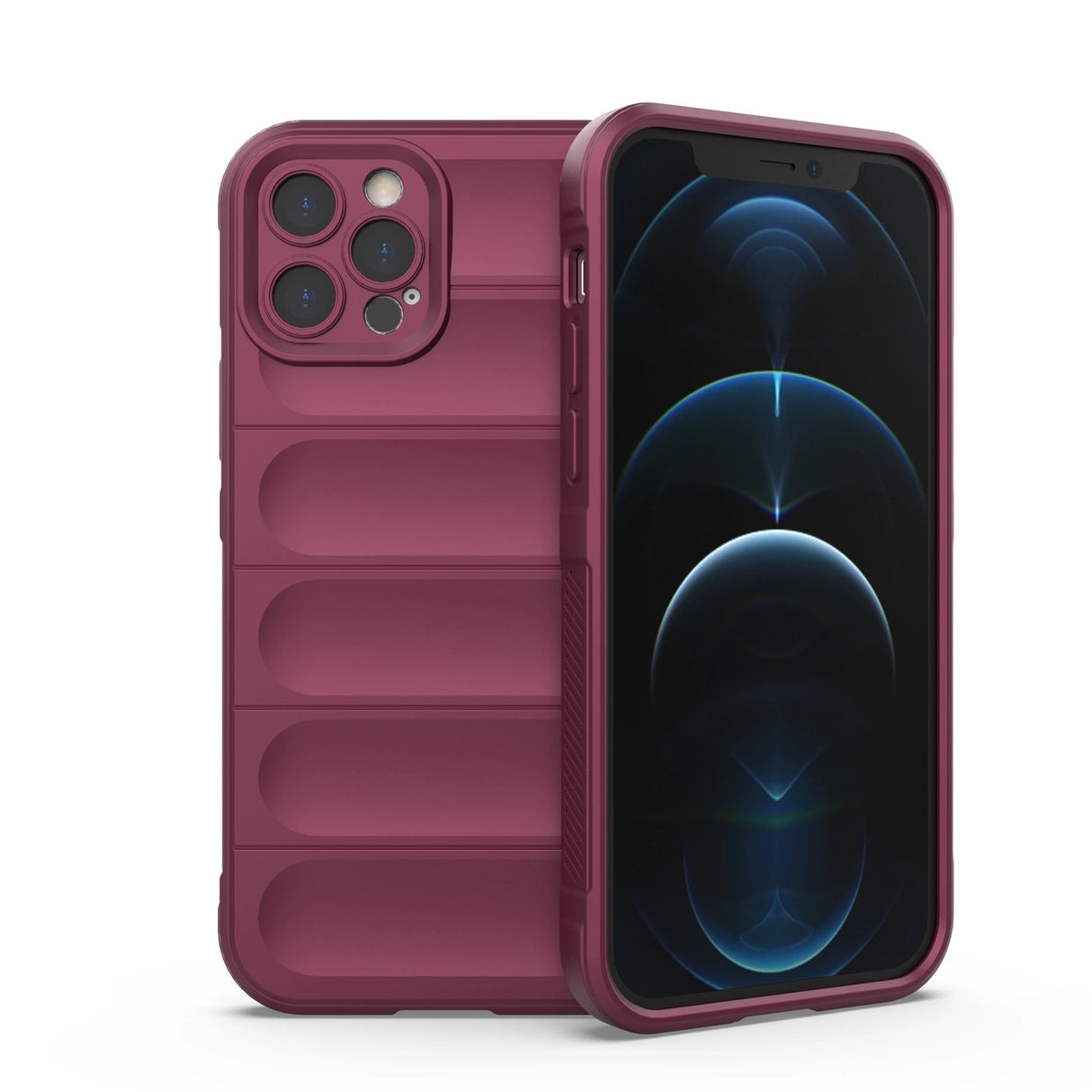 Magic Shield Case til iPhone 12 Pro fleksibelt pansret burgundy cover