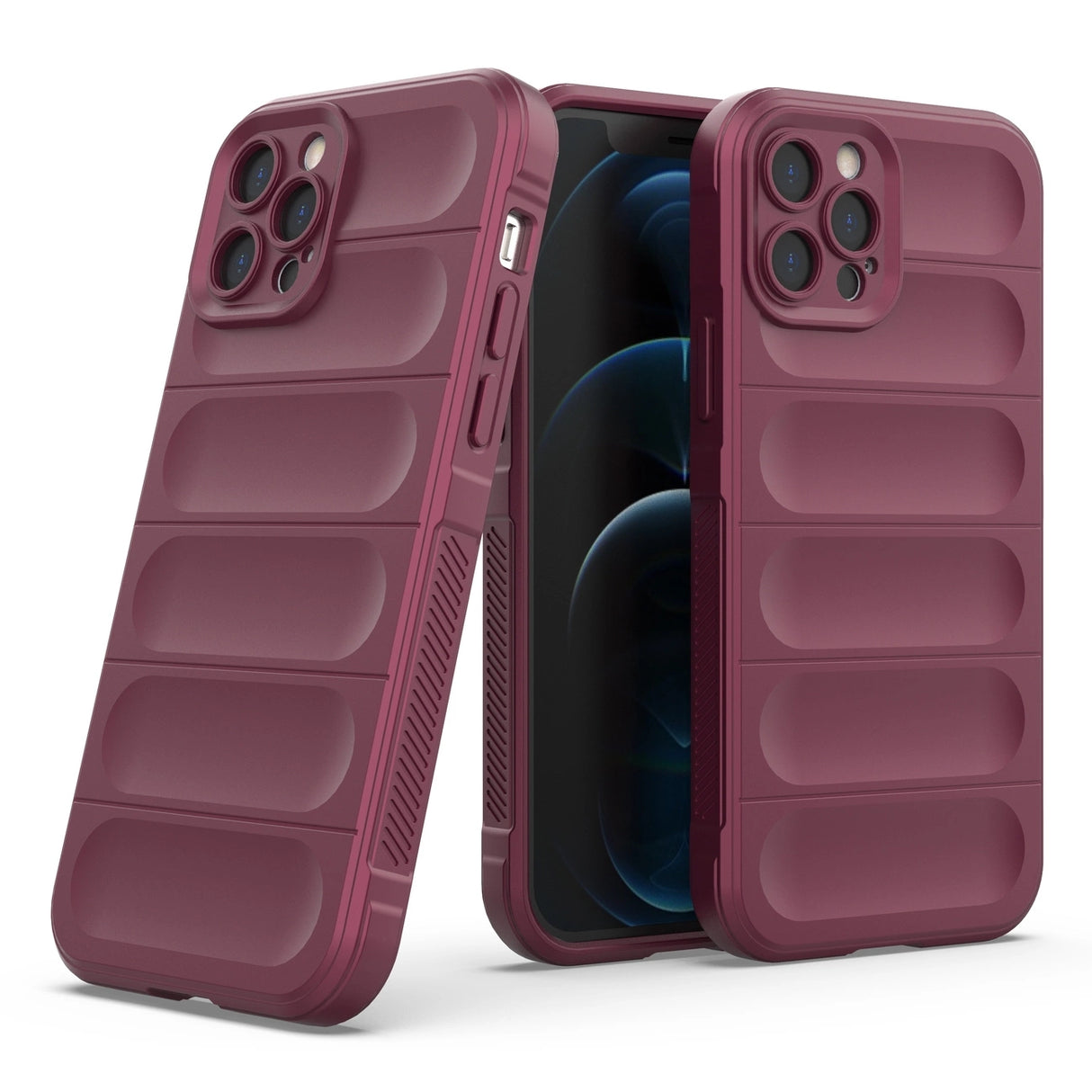 Magic Shield Case til iPhone 12 Pro fleksibelt pansret burgundy cover