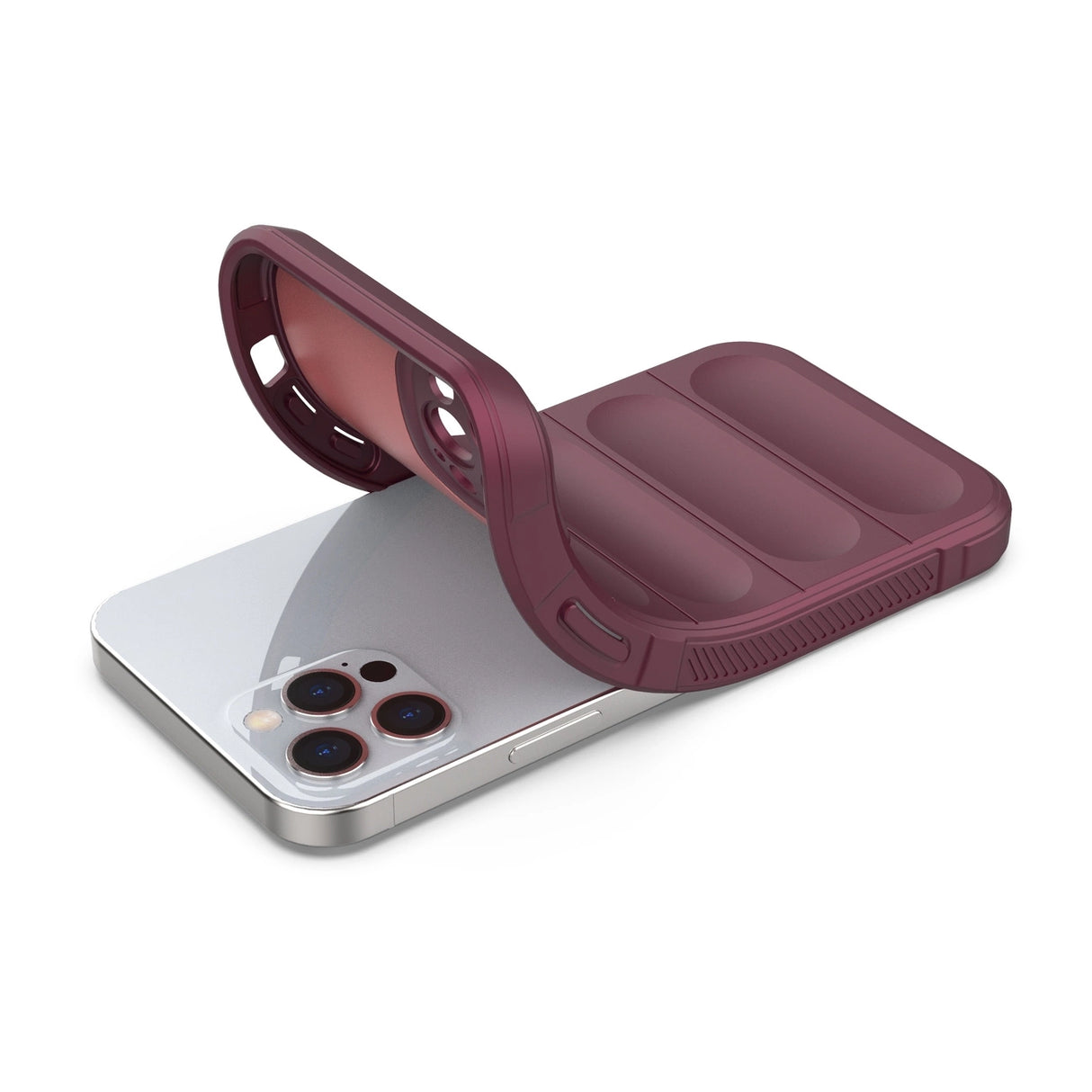 Magic Shield Case til iPhone 12 Pro fleksibelt pansret burgundy cover
