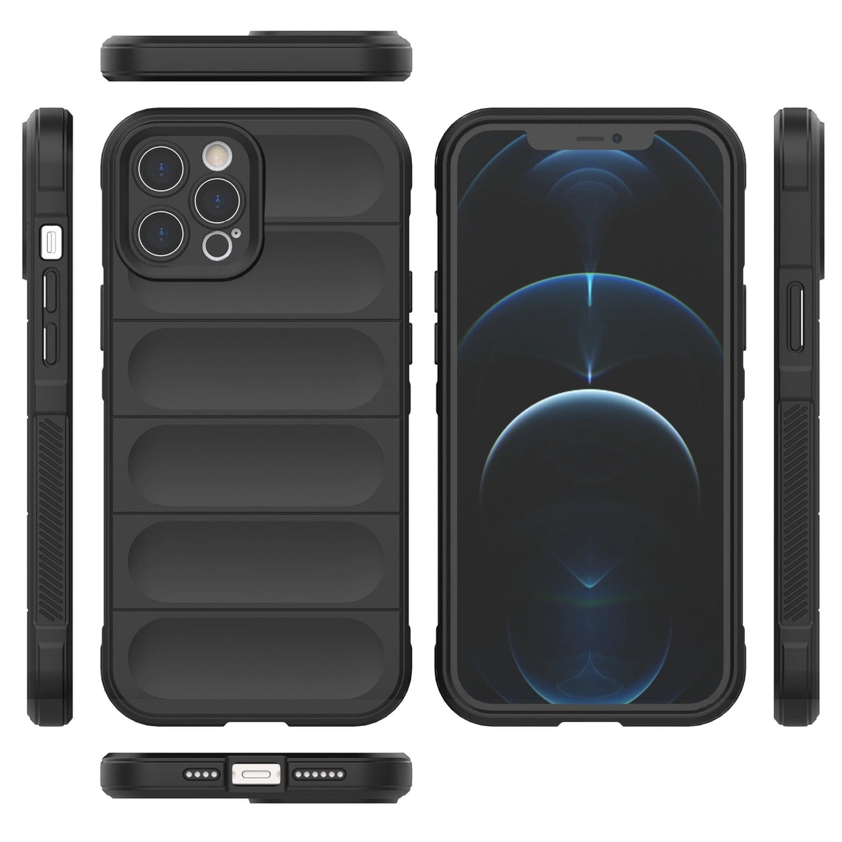 Magic Shield Case til iPhone 12 Pro Max fleksibelt pansret mørkblå cover