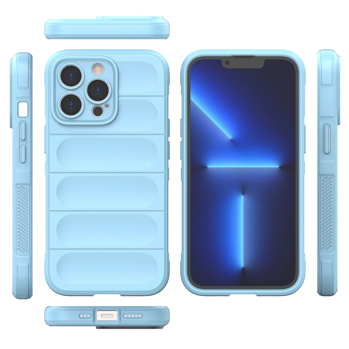 Magic Shield Case til iPhone 13 Pro fleksibelt pansret cover lysblå
