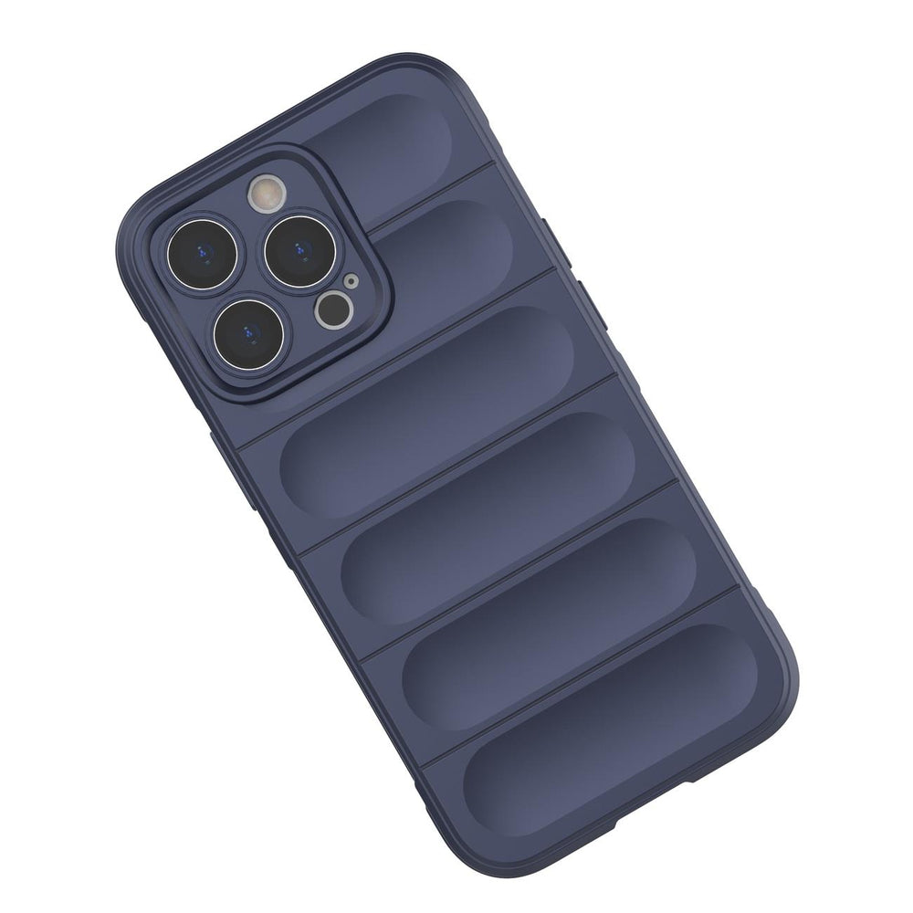 Magic Shield Case Case for iPhone 13 Pro Max Fleksibel pansret sag mørk blå