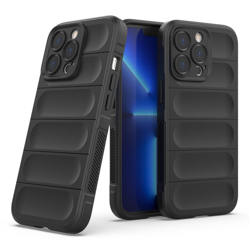 Magic Shield Case Case for iPhone 13 Pro Max Fleksibel pansret sag mørk blå