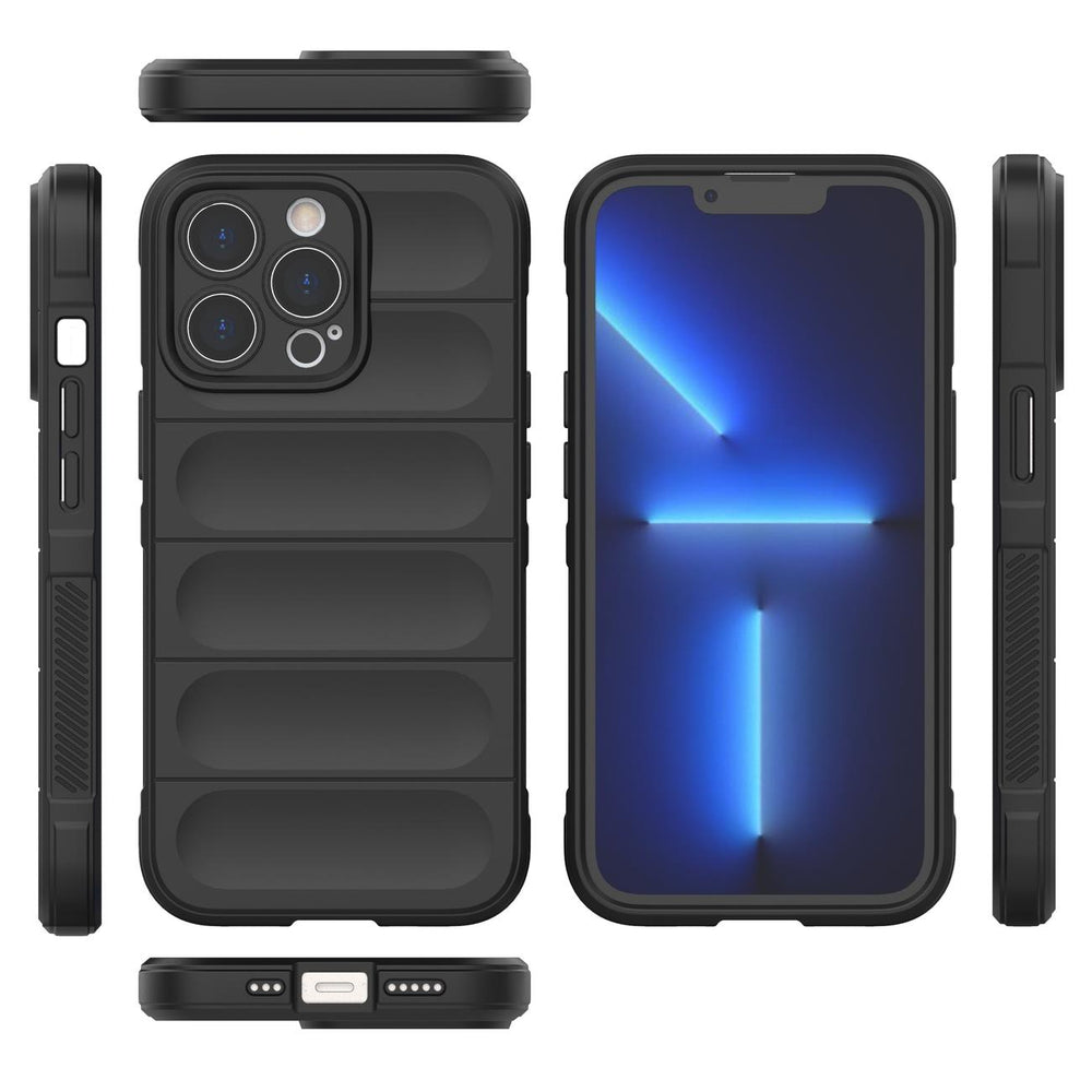 Magic Shield Case Case for iPhone 13 Pro Max Fleksibel pansret sag mørk blå
