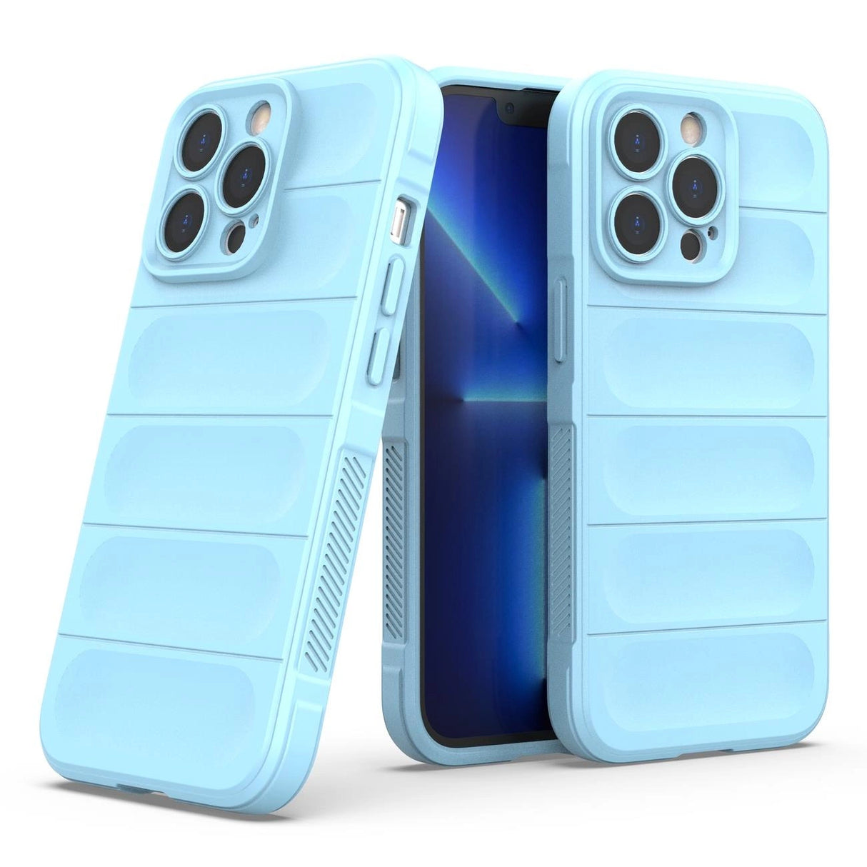 Magic Shield Case til iPhone 13 Pro Max fleksibelt pansret cover lysblå