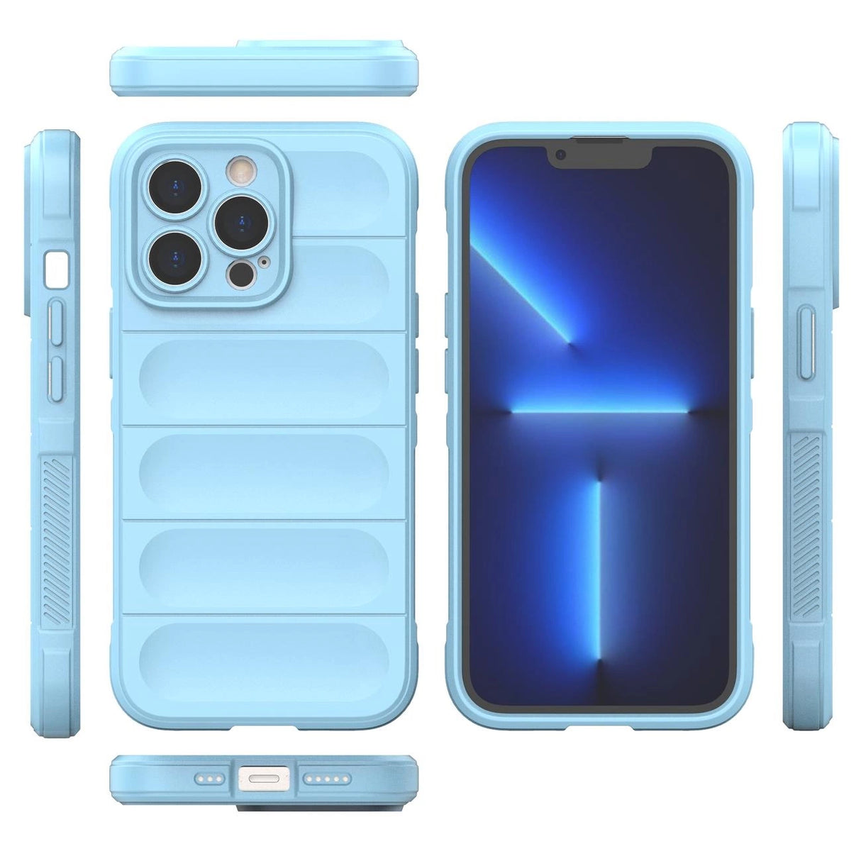 Magic Shield Case til iPhone 13 Pro Max fleksibelt pansret cover lysblå