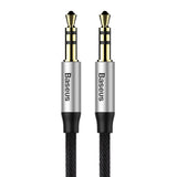 Baseus Yiven M30 stereo AUX 3,5 mm lydkabel mandlig mini jack 1m sølv-sort (CAM30-BS1)