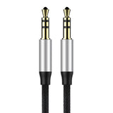 Baseus Yiven M30 stereo AUX 3,5 mm lydkabel mandlig mini jack 1m sølv-sort (CAM30-BS1)