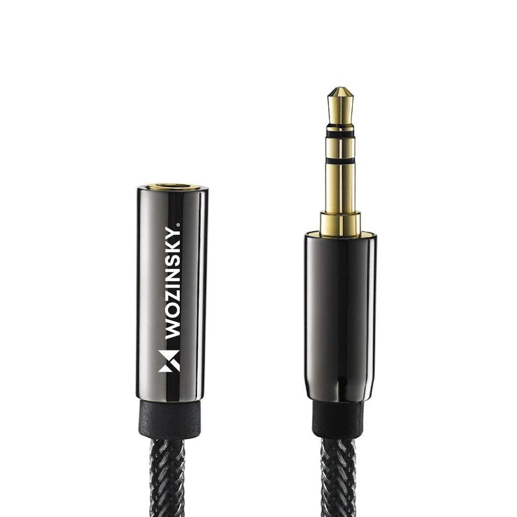 Wozinsky mini jack forlængelseskabel (kvinde-mand) AUX forlængelse 3 m sort