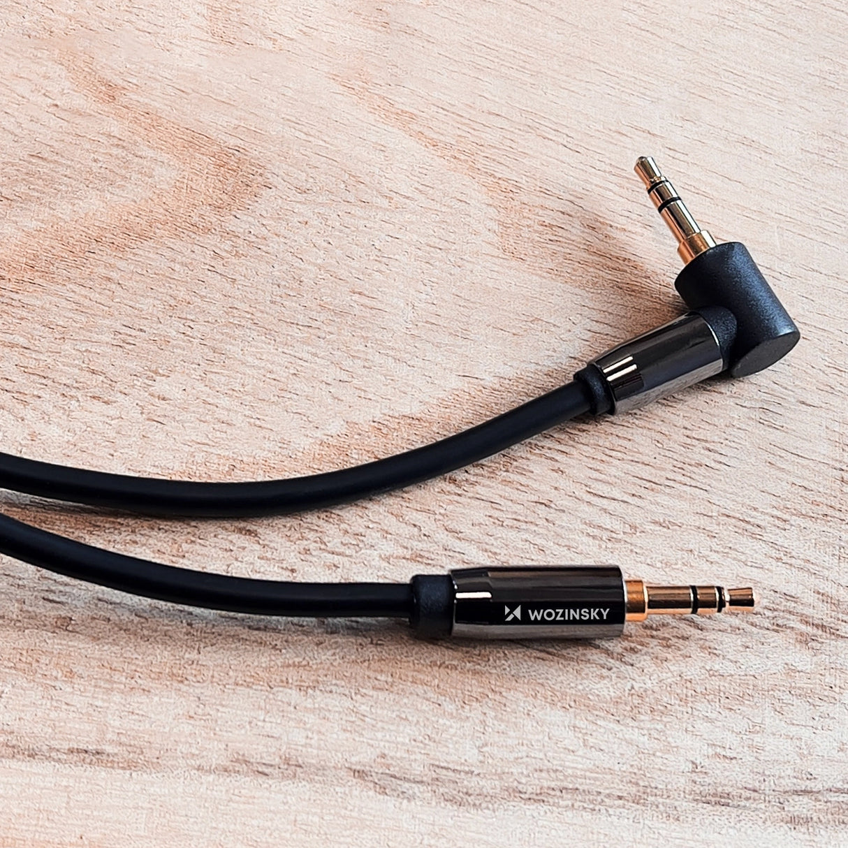 Wozinsky AUX-kabel vinklet (mand-mand) mini jack-kabel 3 m sort