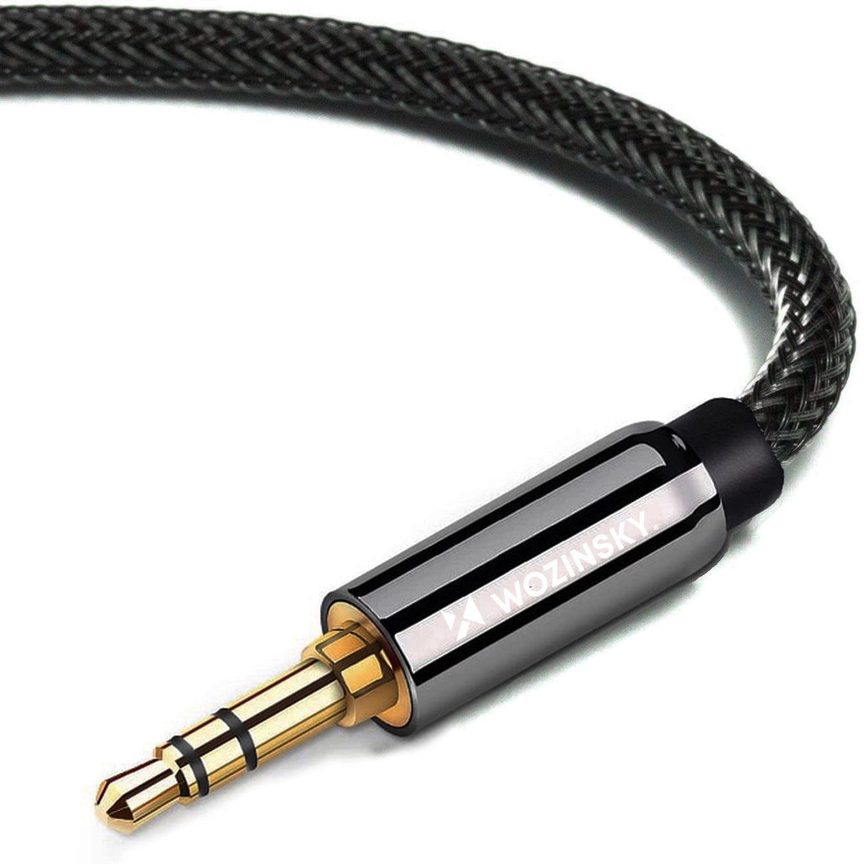 Wozinsky AUX-kabel vinklet (mand-mand) mini jack-kabel 2 m sort