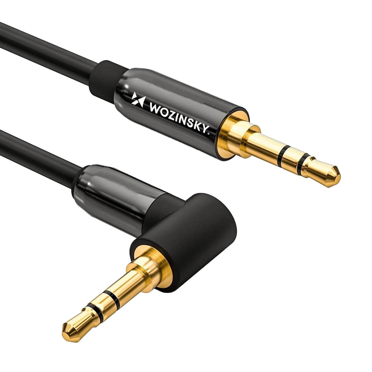 Wozinsky AUX-kabel vinklet (mand-mand) mini jack-kabel 1,5 m sort