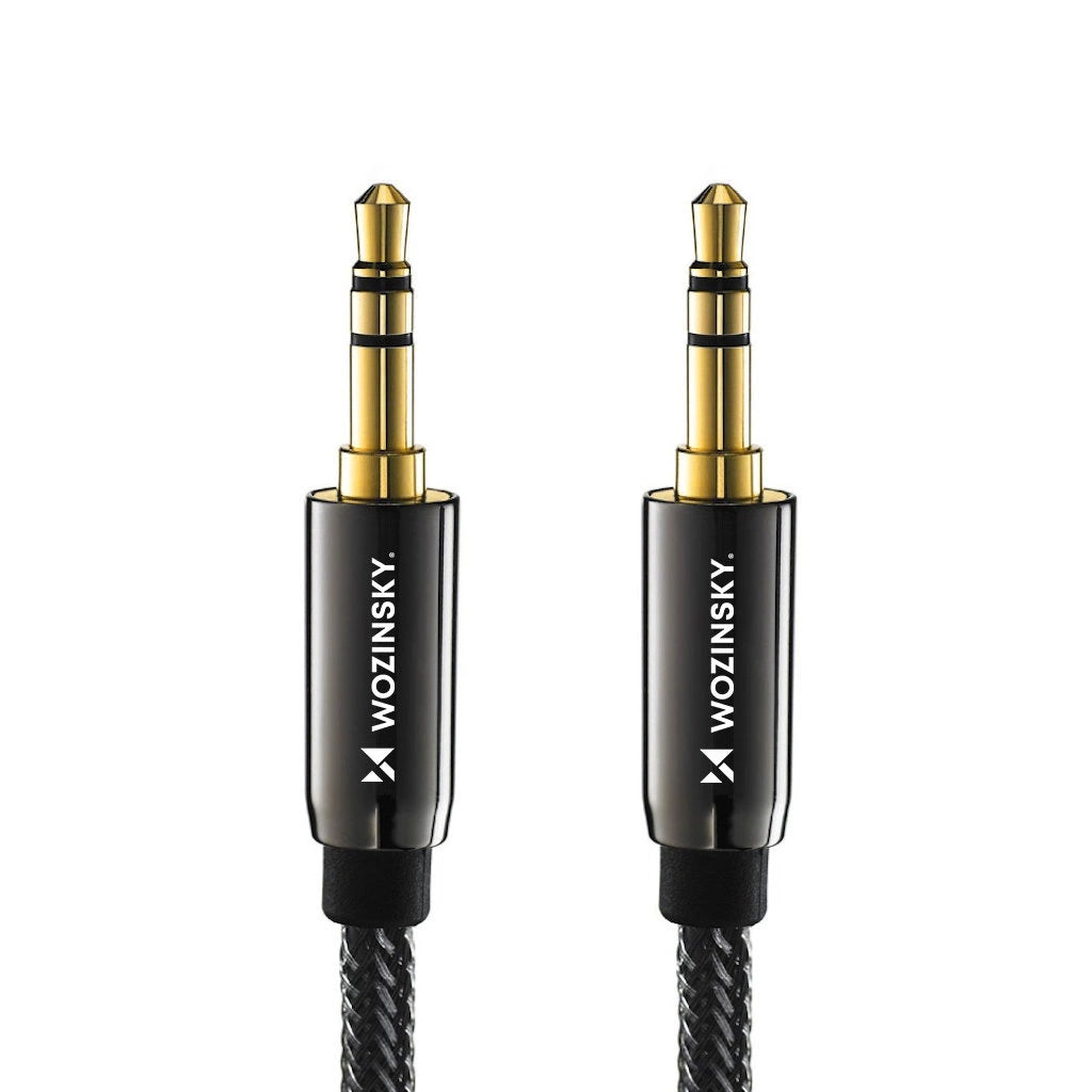 Wozinsky universel mini jack kabel 2x AUX kabel 3 m sort