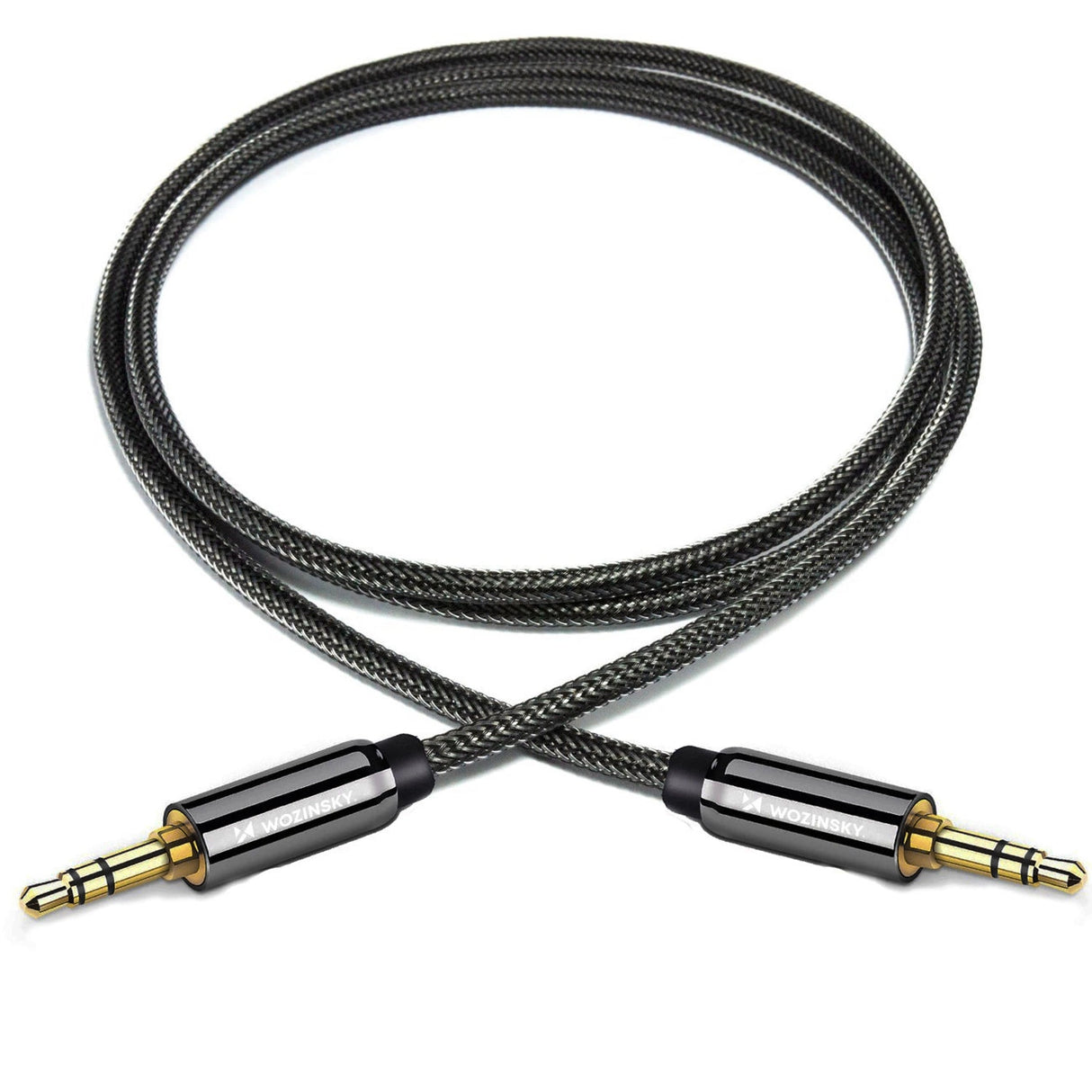 Wozinsky universel mini jack kabel 2x AUX kabel 3 m sort