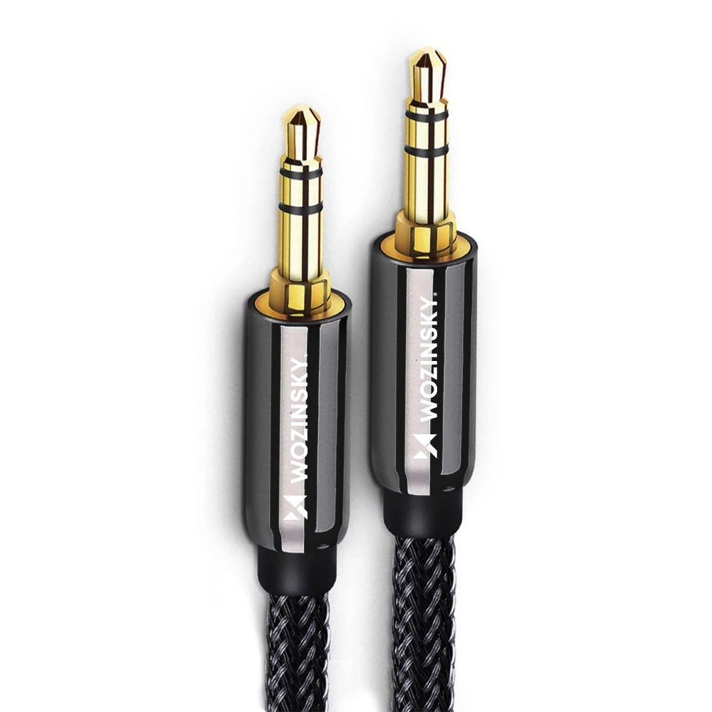 Wozinsky universel mini jack kabel 2x AUX kabel 3 m sort