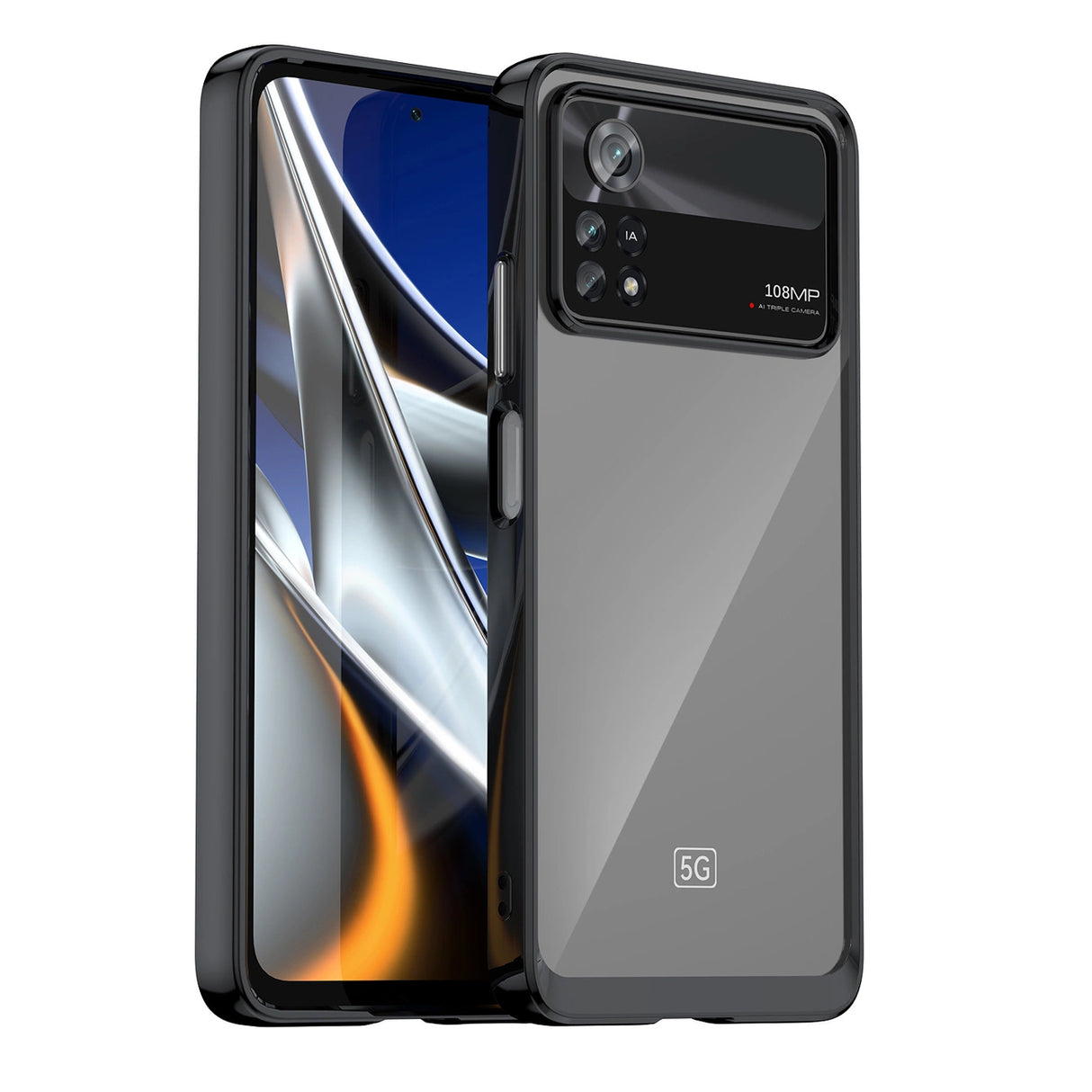Outer Space Case til Xiaomi Poco X4 Pro 5G cover med en fleksibel ramme sort