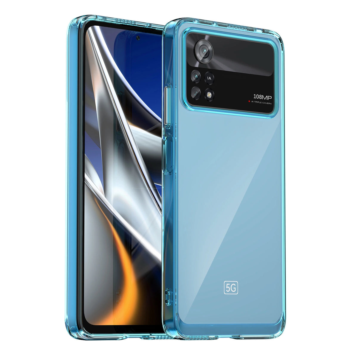 Outer Space Case til Xiaomi Poco X4 Pro 5G cover med en fleksibel ramme blå