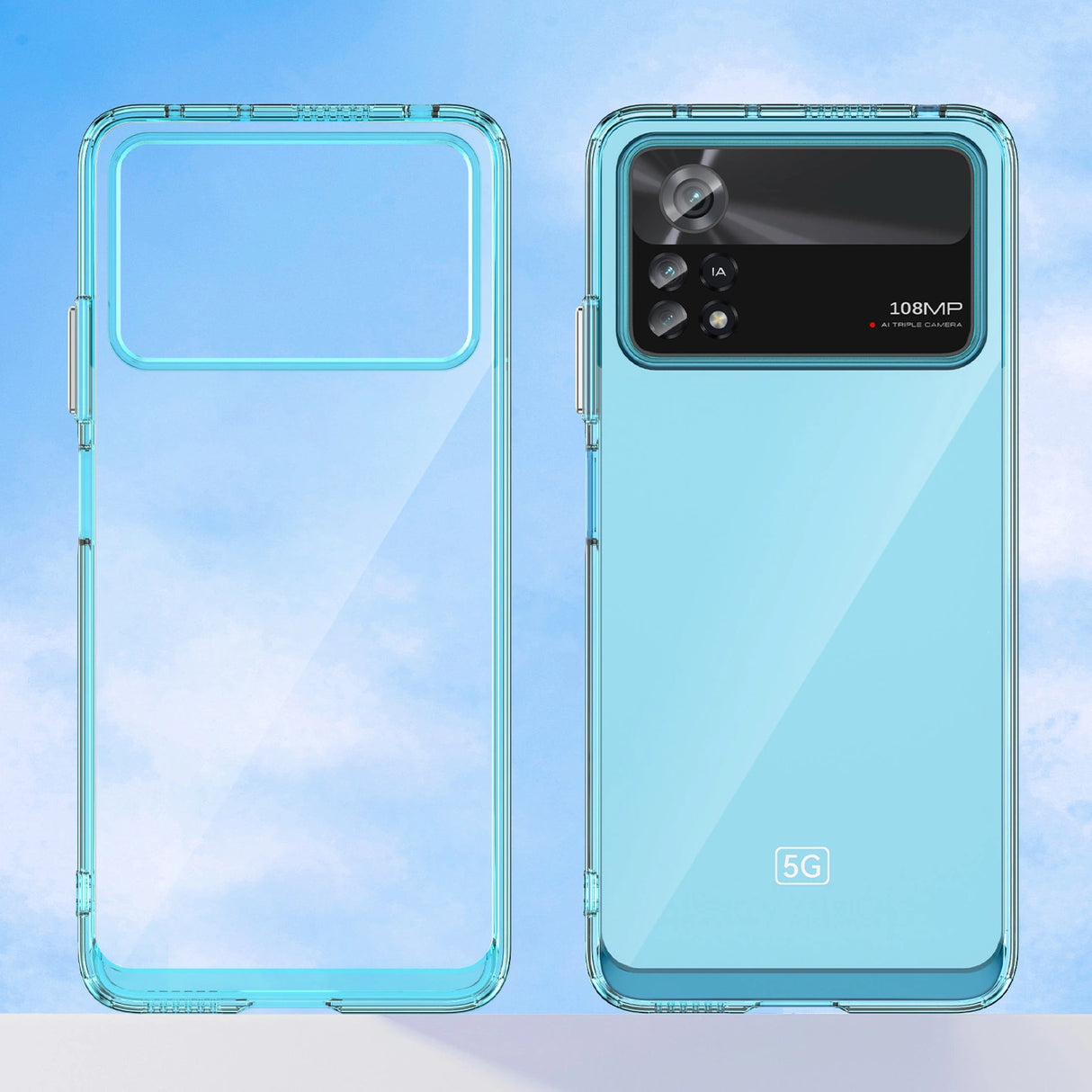 Outer Space Case til Xiaomi Poco X4 Pro 5G cover med en fleksibel ramme blå