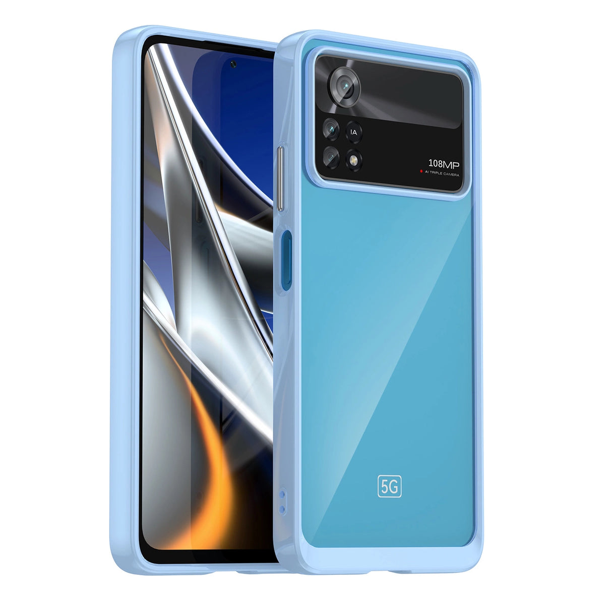 Outer Space Case til Xiaomi Poco X4 Pro 5G cover med en fleksibel ramme blå