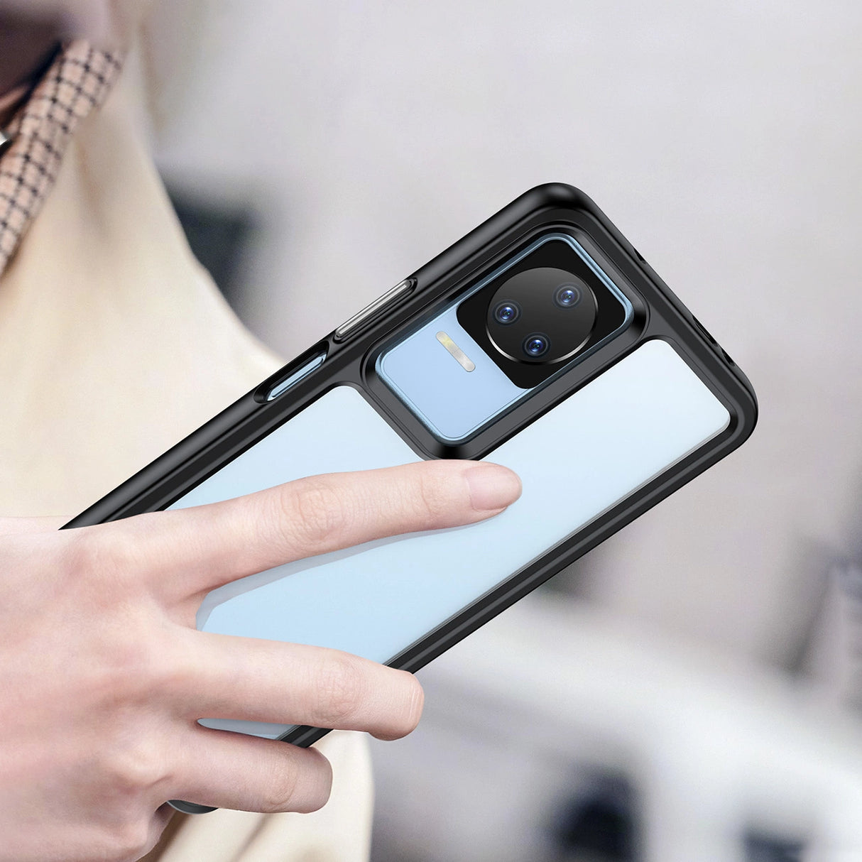 Udendørs Space Case til Xiaomi Poco F4 5G cover med en fleksibel ramme sort