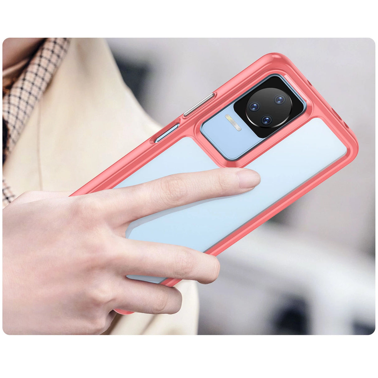 Outer Space Case Xiaomi Poco F4 5G cover med en fleksibel ramme rød