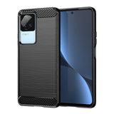 Carbon Case til Xiaomi Poco F4 5G fleksibelt silikone carbon cover sort