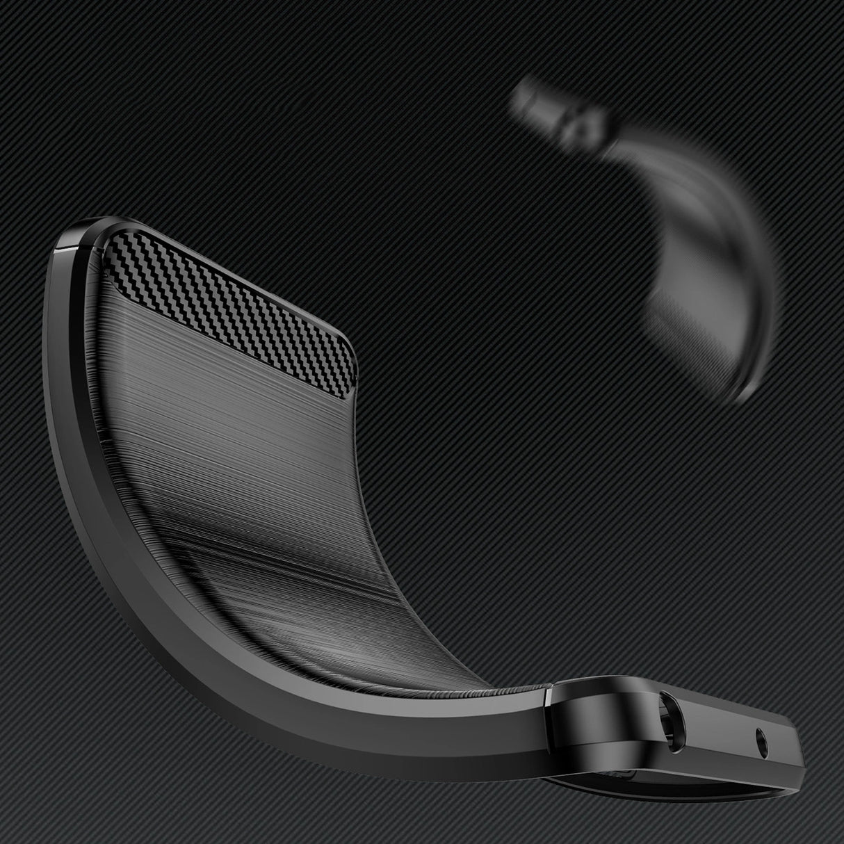 Carbon Case til Xiaomi Poco F4 5G fleksibelt silikone carbon cover sort