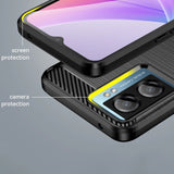 Carbon Case til Xiaomi Poco F4 5G fleksibelt silikone carbon cover sort