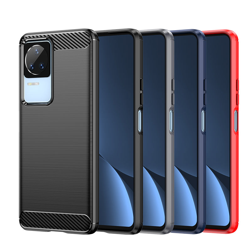 Carbon Case til Xiaomi Poco F4 5G fleksibelt silikone carbon cover sort