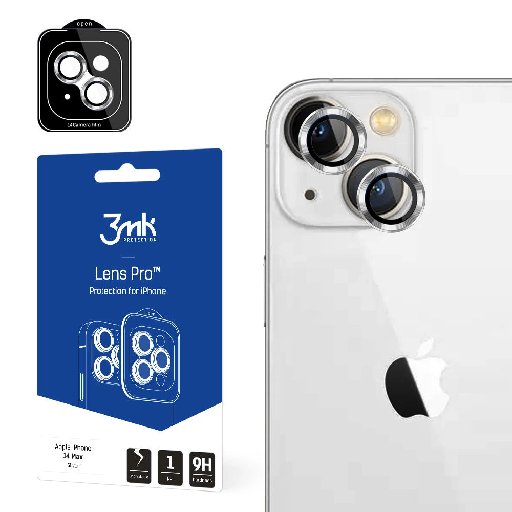 Kameraglas til iPhone 14 Plus 9H til 3mk Lens Protection Pro-serie objektiv - sølv