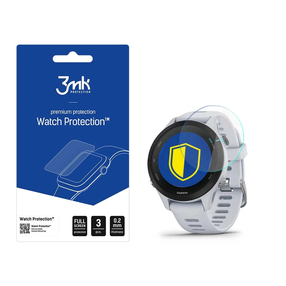 3mk Watch Protection TM v. FlexibleGlass Lite hybridglas på Garmin Forerunner 255s Musik