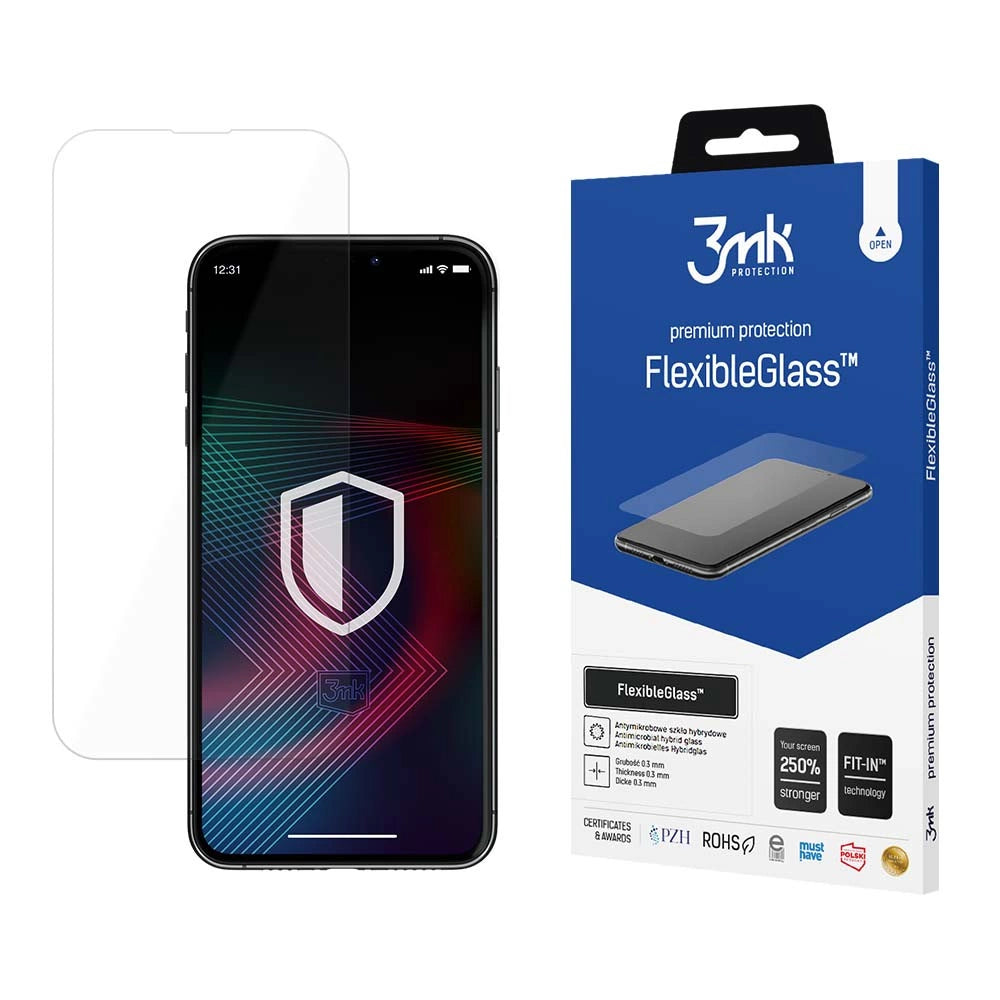 Hærdet glas til iPhone 14 Pro Max / 14 Plus hybrid flexi 7H fra 3mk FlexibleGlass-serien