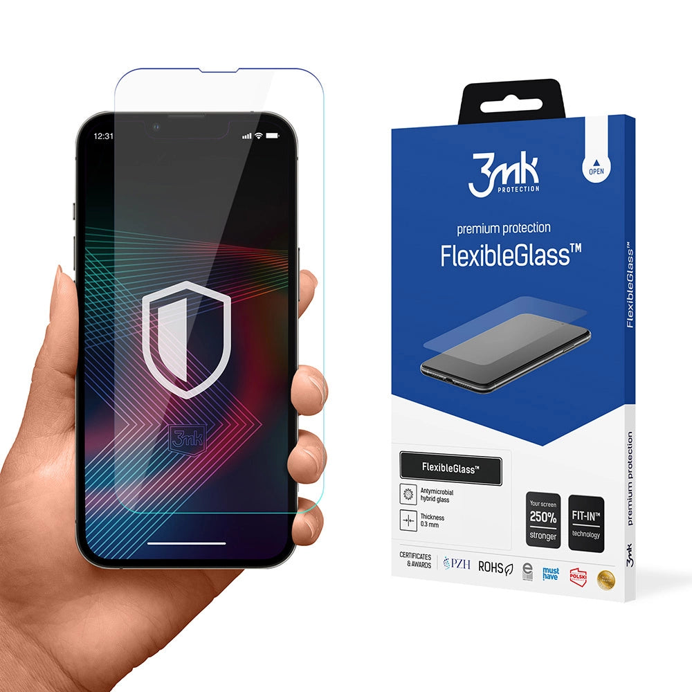 Hærdet glas til iPhone 14 Pro / iPhone 14 hybrid flexi 7H fra 3mk FlexibleGlass-serien
