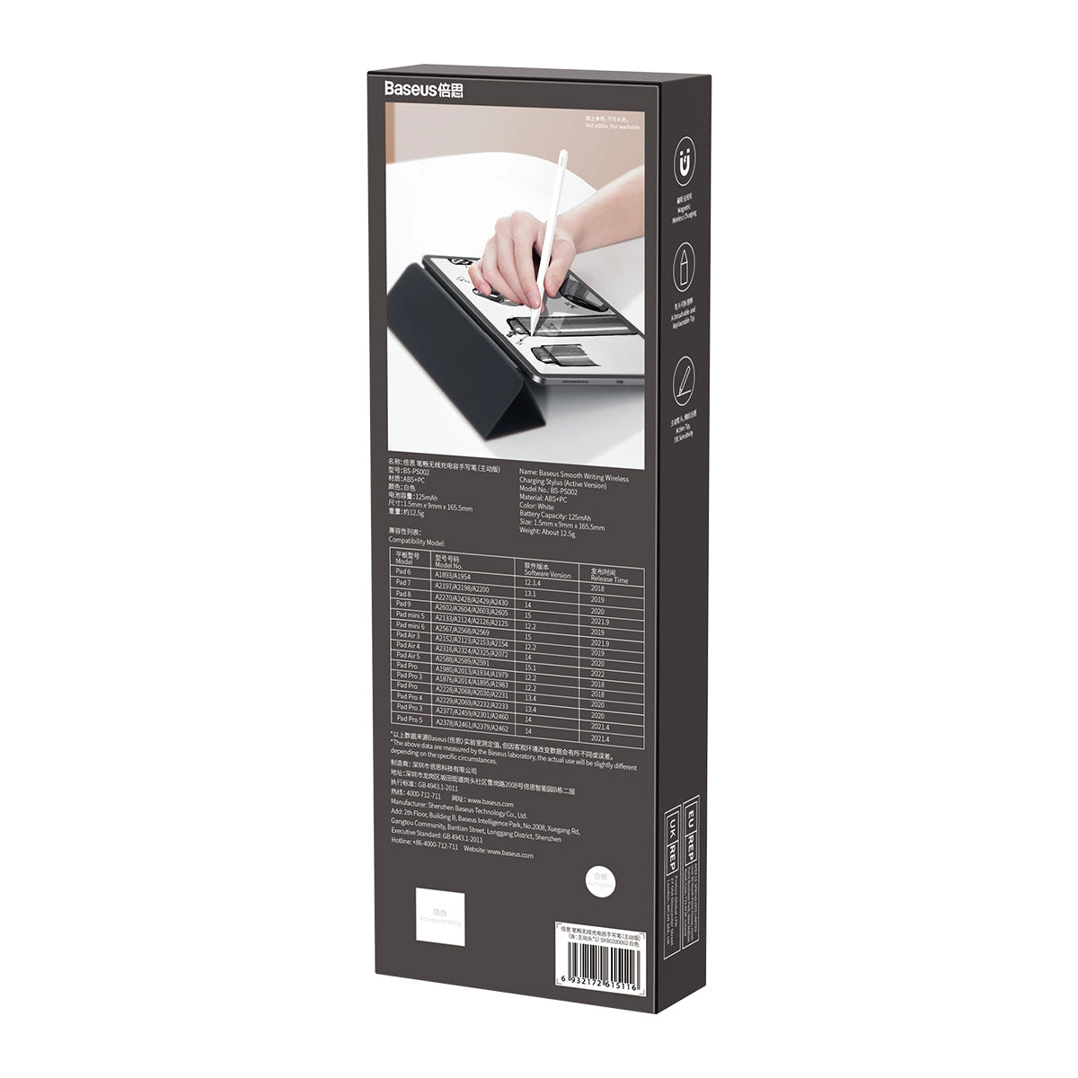 Baseus trådløs aktiv stylus + udskiftelig tip hvid (SXBC020002)