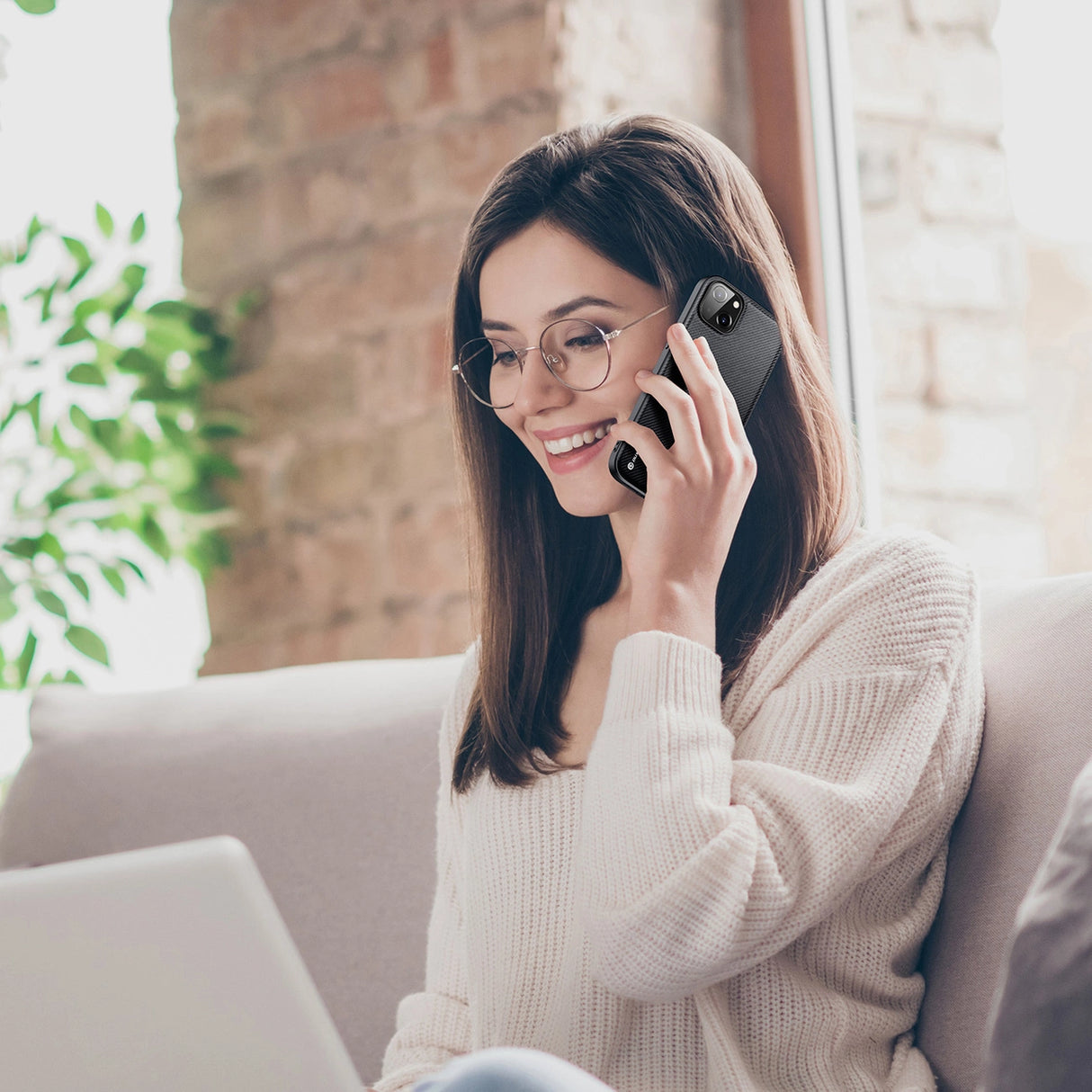 Dux Ducis Fino-udstyret med nylonovertrukket iPhone 14 Plus sort